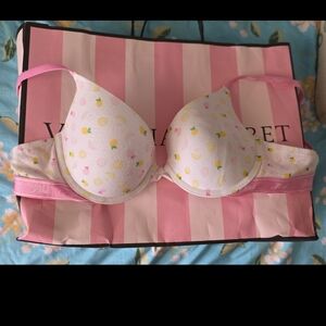 Victoria's secret Pink Bra, NWOT, 36B with onion/lemon  print